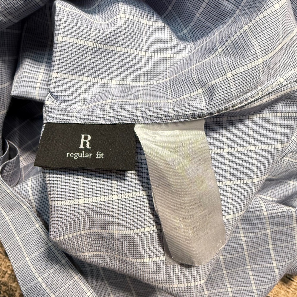 Ermenegildo Zegna Dress Shirt Mens 16 41 Blue White Check Regular Fit Luxury - Picture 6 of 8